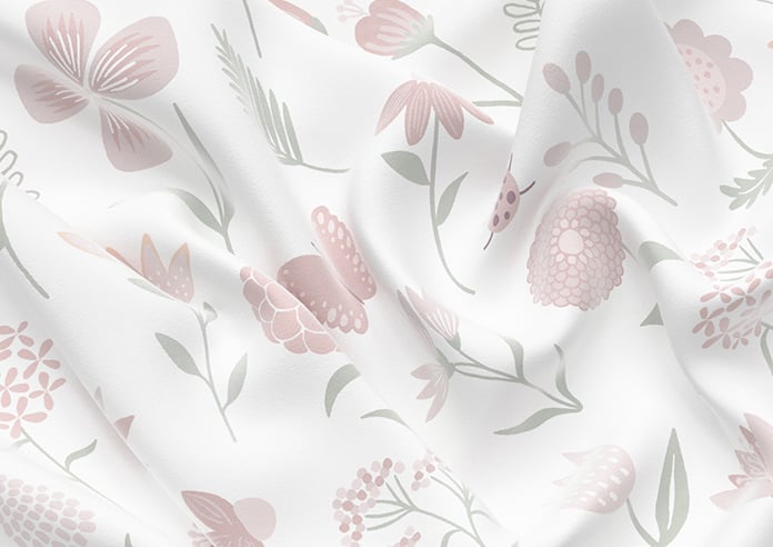 Floral Whimsy, Blush - Motorised Roman Blind - Image 4